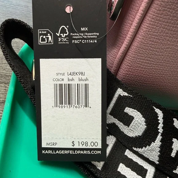 Karl Lagerfeld Light Pink Crossbody Bag with Charms - Picture 2 of 4